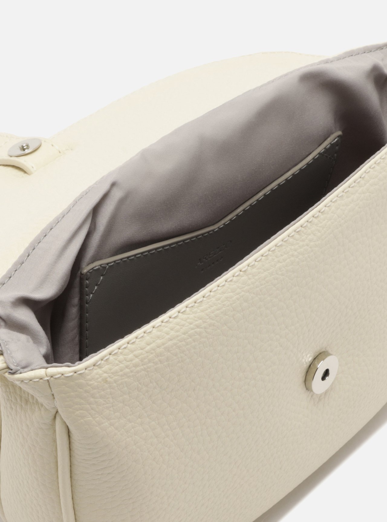 Foto 4 de Bolsa Tiracolo Branca Pequena Granulada Nó