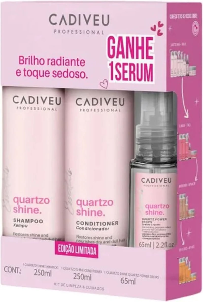 Kit Cadiveu Essentials Quartzo Shampo +Cond+Óleo