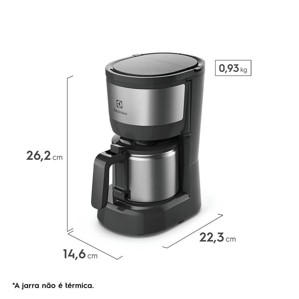 Foto 2 de Cafeteira Elétrica Electrolux 15 Xícaras Efficient com Jarra Inox (ECM12) 110