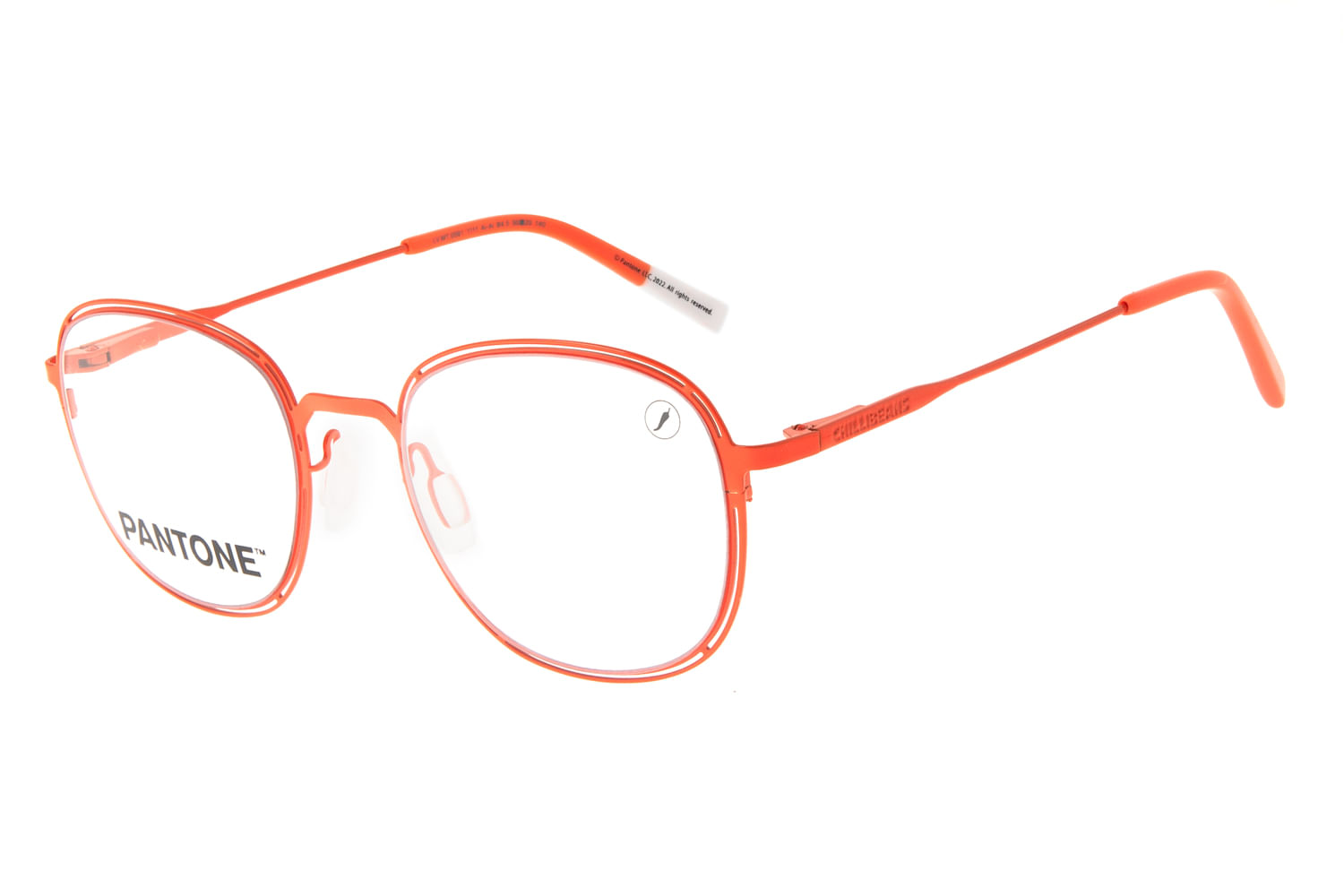 Armação Para Óculos de Grau Unissex Pantone Metal Slim Laranja LV.MT.0581.1111 M
