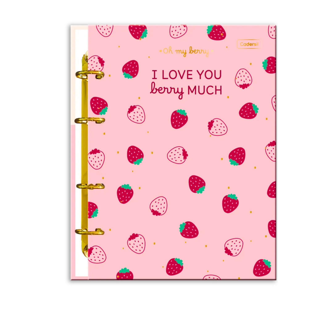Caderno Argolado Colegial 80fls Oh My Berry - CADERSIL Capa:Moranguinhos