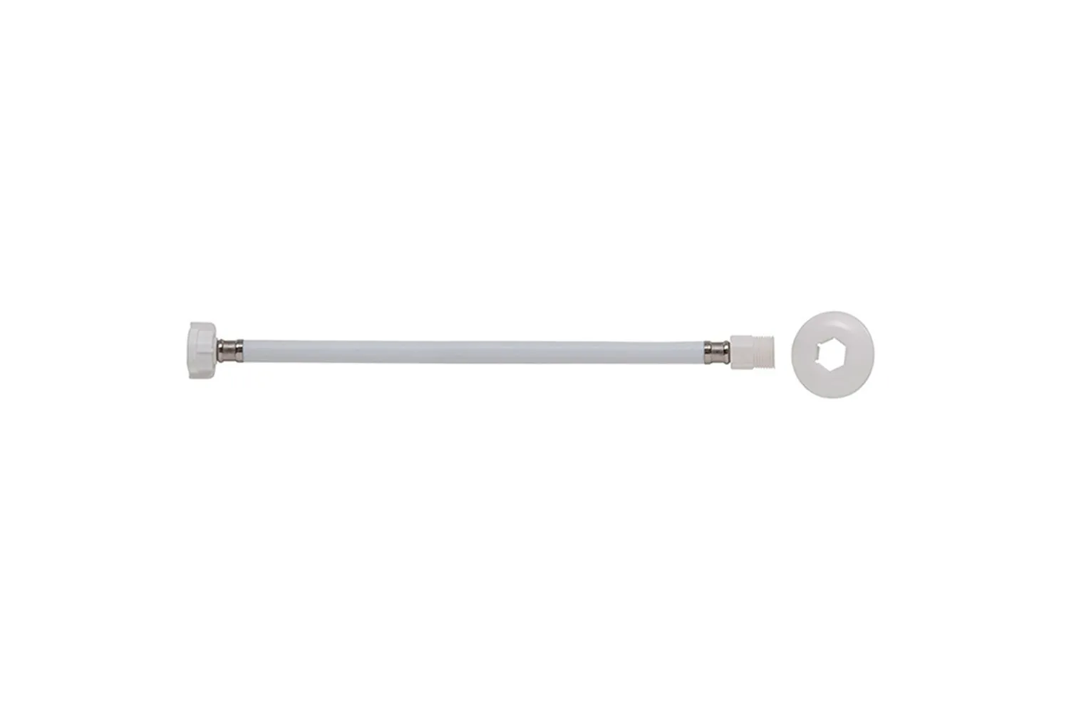 ENGATE FLEXIVEL DE PVC BRANCO P/AGUA MXF 1/2 40CM BLUKIT