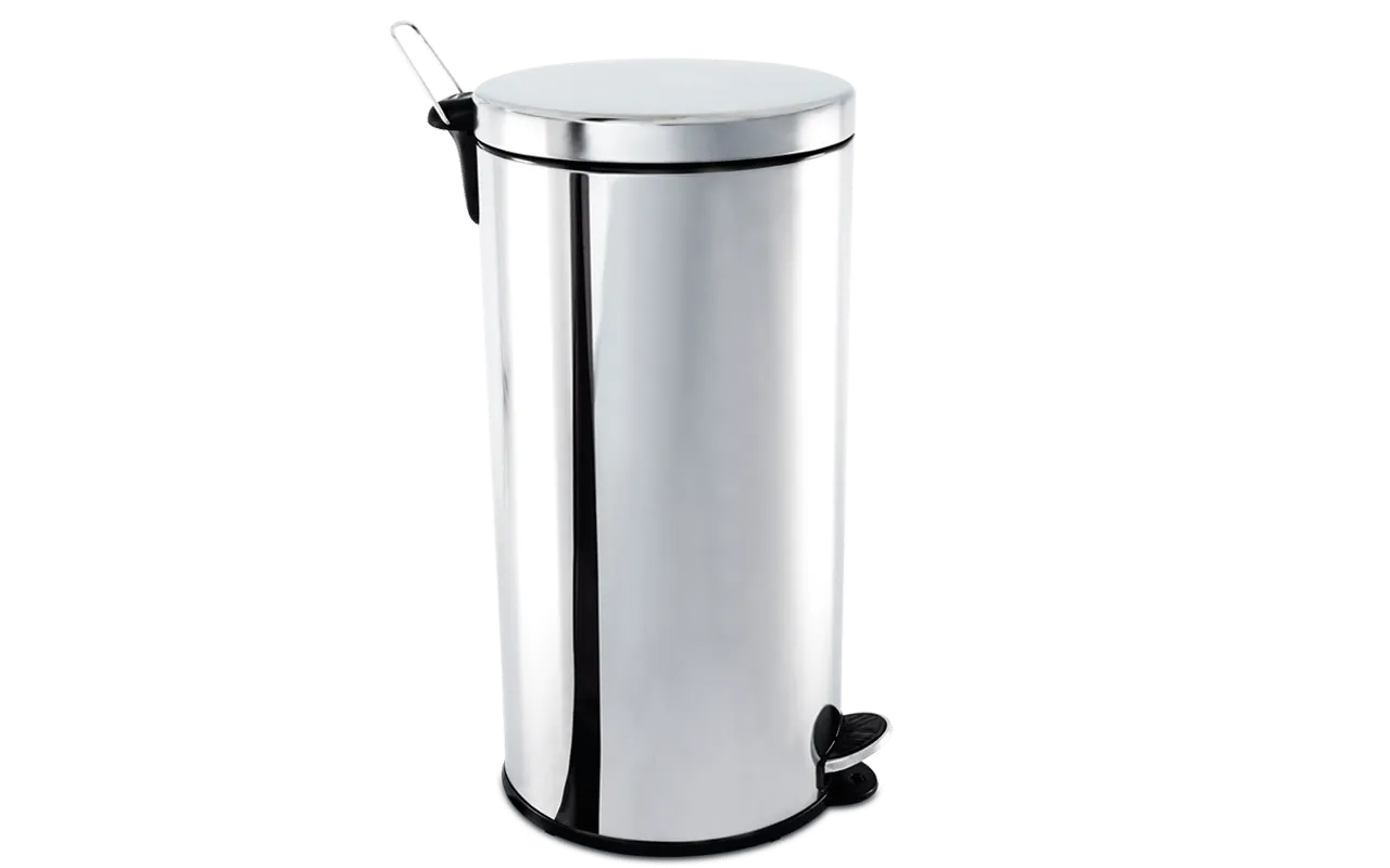 LIXEIRA INOX COM PEDAL E BALDE 30L - BRINOX