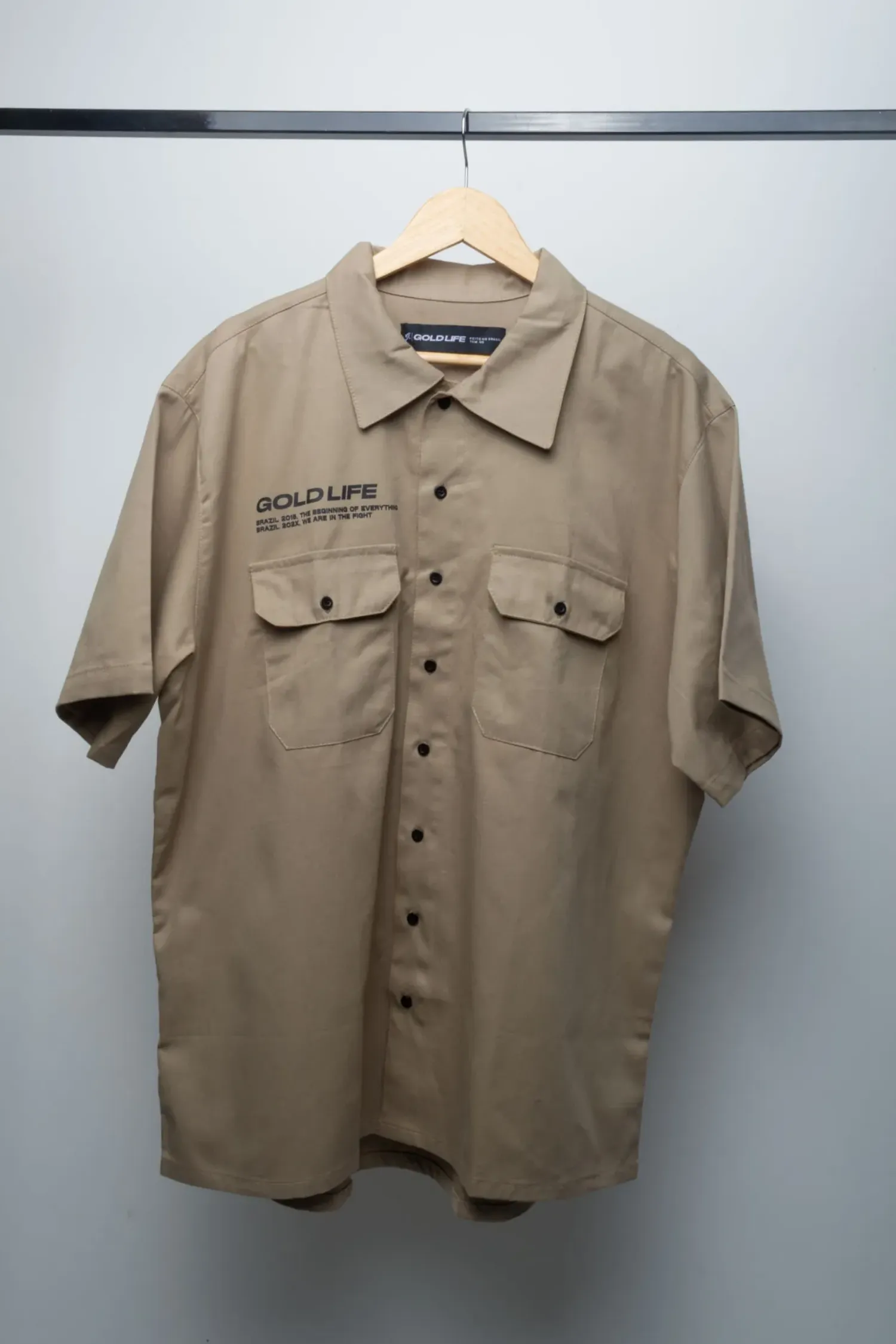 Camiseta Gold Life Sarja Beige — M / G / XG, Novo