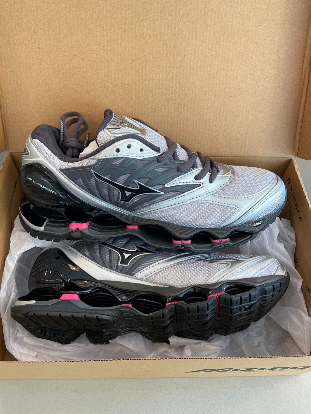 Mizuno Wave Prophecy LS Harbor Mist Black Fuchsia Purple — 38 / 39 / 41 / 42, Novo