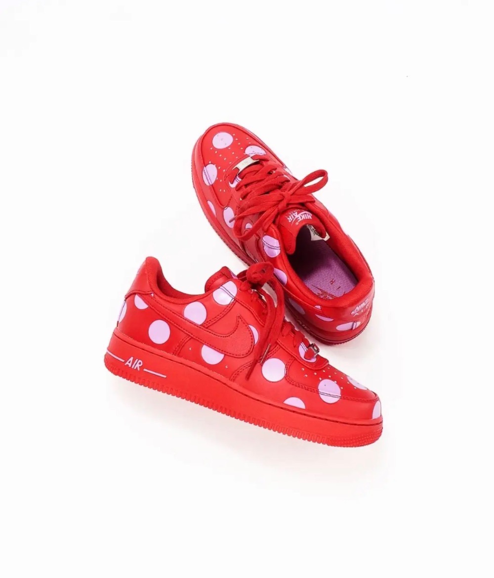 Nike Air Force 1 Low Polka Dots University Red Light Magenta — 34, Novo