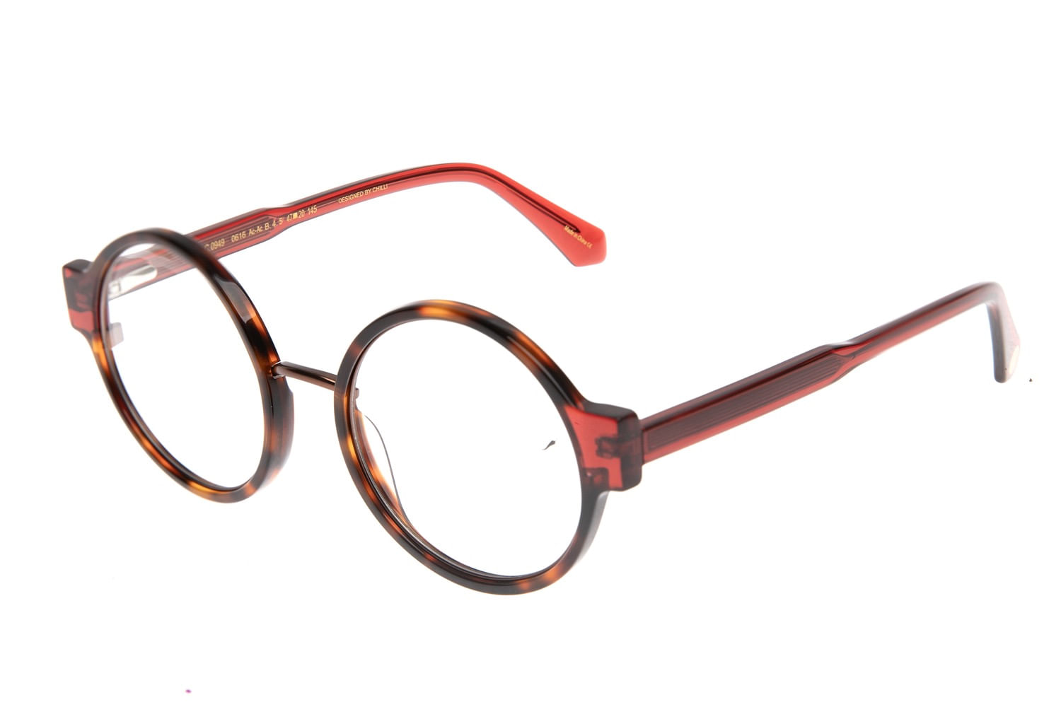 Armação Para Óculos de Grau Feminino Premium Redondo Vermelho LV.AC.0949.0616 M