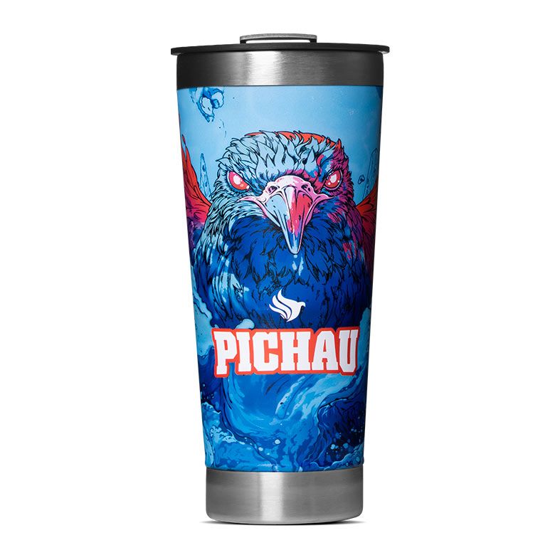 Copo Termico Pichau Zero, 600ml, Azul e Vermelho, PG-HHR100-RB02