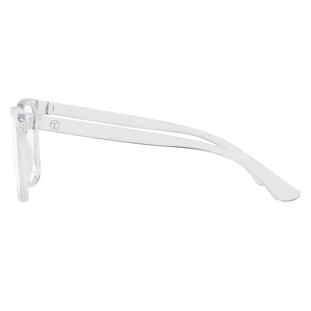 Foto 3 de Armação de Óculos de Grau Feminina Tecnol Retangular TN3080 cor Cristal Transparente