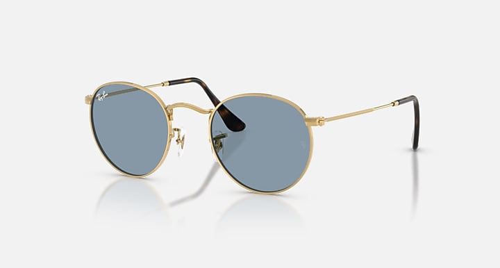 Ray-Ban Óculos De Sol Homem Round Metal - Quadro Arista Lente Azul 47-21