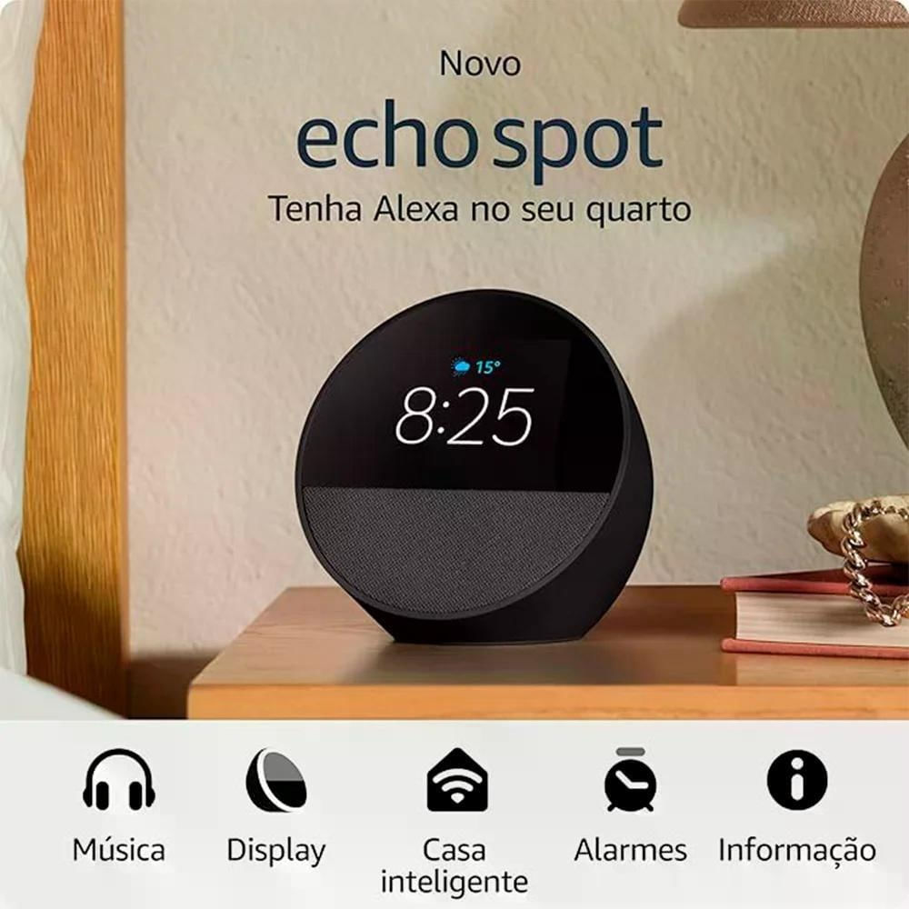 Foto 4 de Echo Spot 2024 com Assistente Despertador Inteligente com Som Vibrante Preta