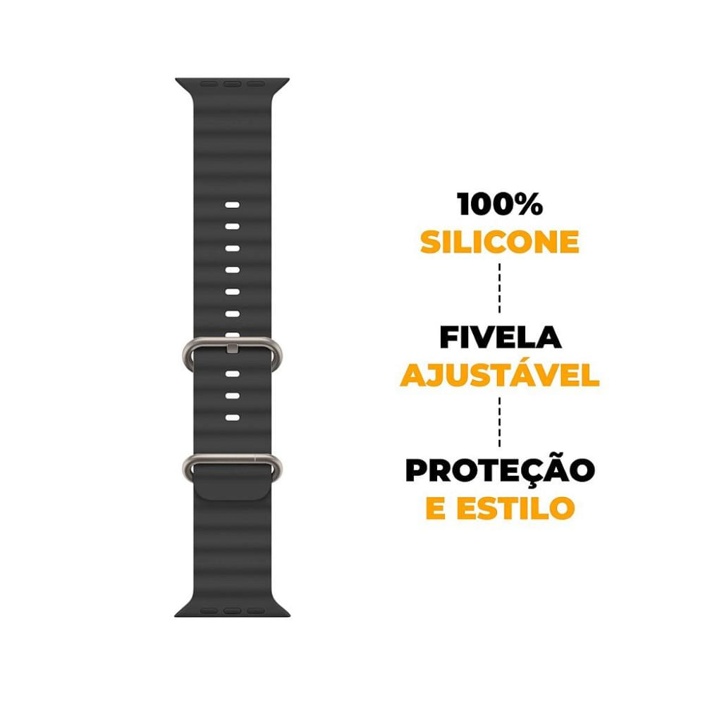 Foto 5 de Pulseira para Apple Watch 42 MM - Oceano Cloud - Preta - Gshield