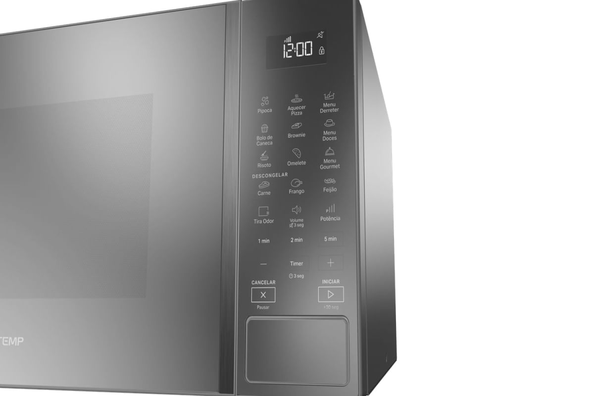 Foto 4 de Micro-ondas Brastemp 32 Litros cor cinza espelhado com Menu Gourmet - BMS46AR 110