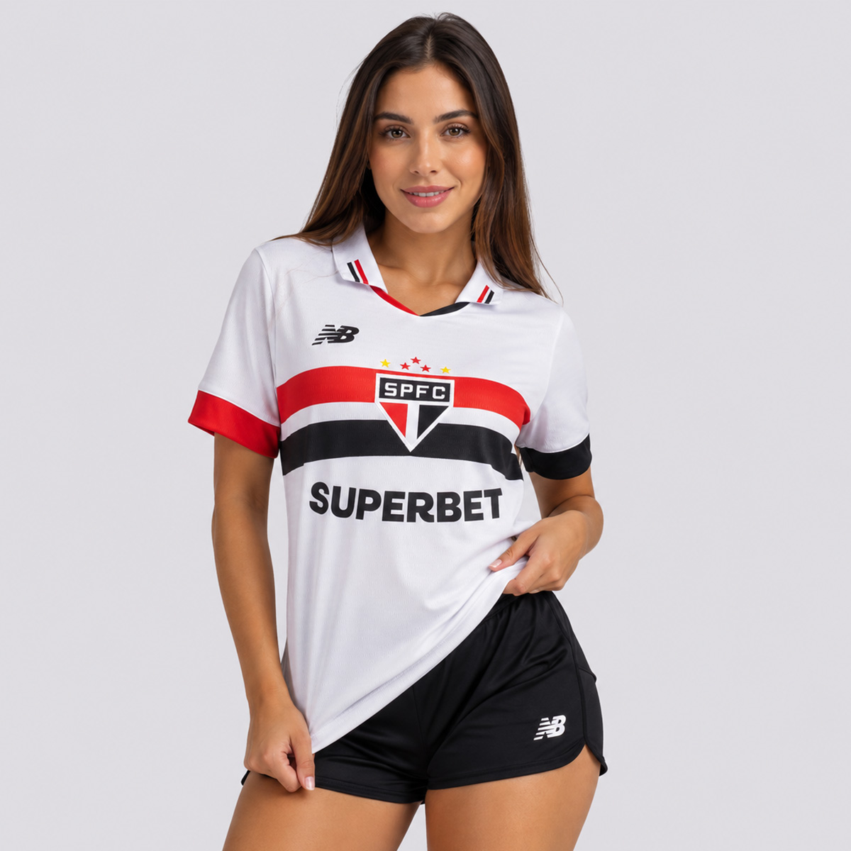 Camisa New Balance São Paulo I 2024 Feminina Torcedora