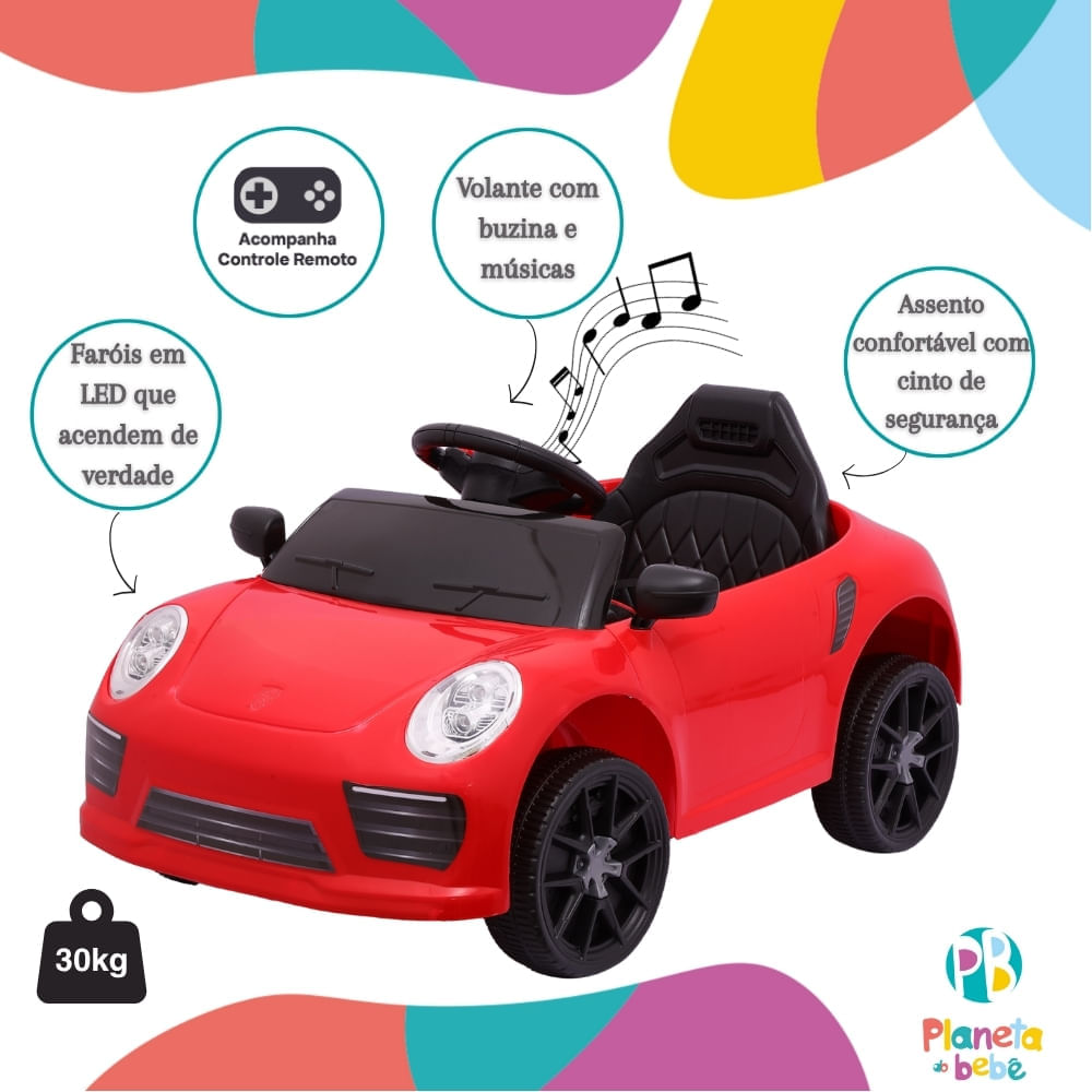 Foto 2 de Carro Elétrico Infantil Compact - Zippy Toys Vermelho