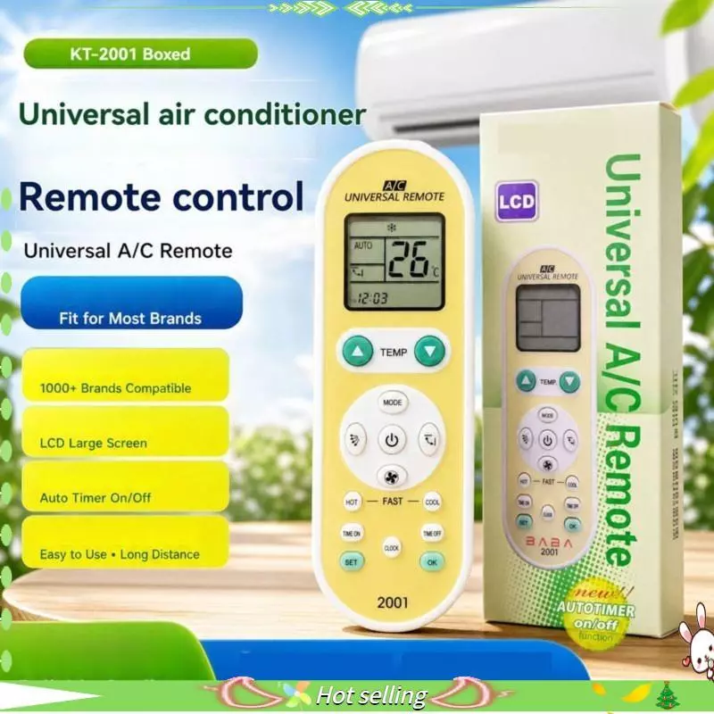 [Qualidade C] KT-2001 Controle Remoto Universal Para Ar Condicionado LCD Tela Grande Suporta Modelos 1000 + A /