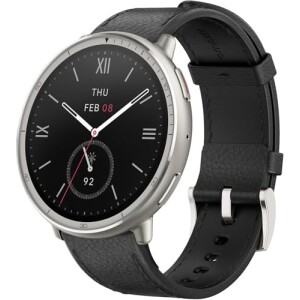 Amazfit Active 2 Smart Watch 44mm GPS Maps with Direction Fitness Tracker 10 Day Battery 160+ Sport Modes (Black Lea