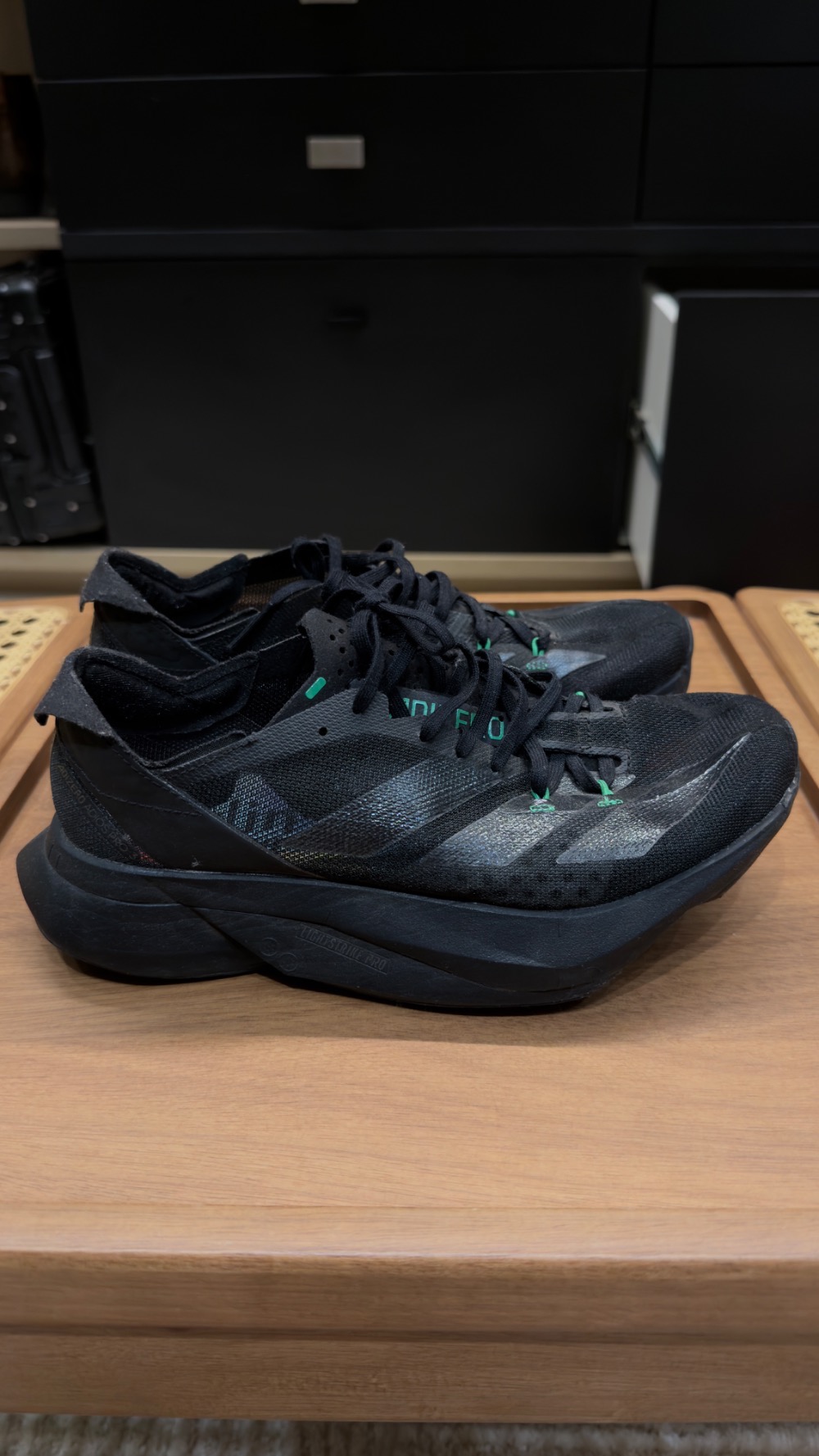adidas Adizero Adios Pro 3 Black Green — 35, Usado