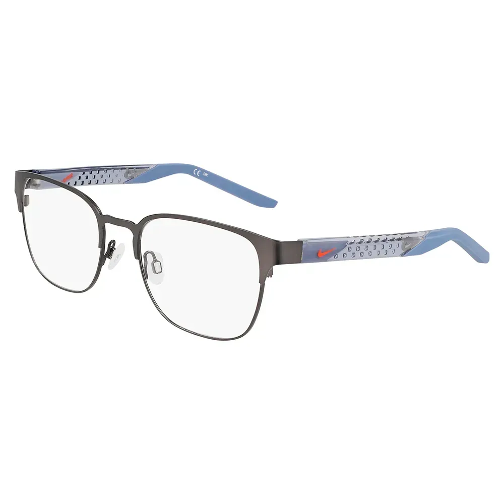 Armação de Óculos de Grau Masculino Nike Quadrado 8156 Cor Cinza com Azul Armação de Óculos de Grau Masculino Nike Quadrado 8156 Cor Cin