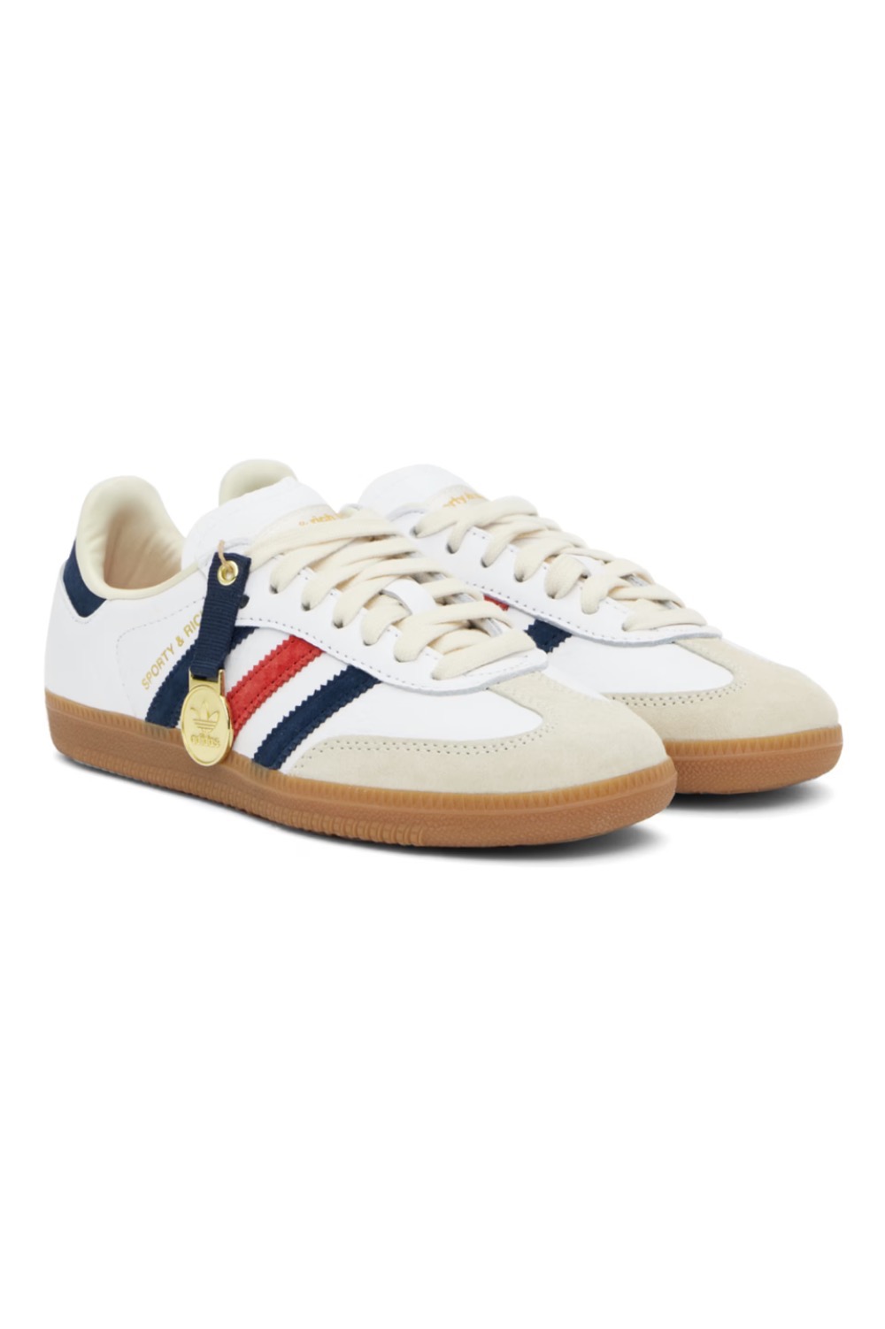 Sporty & Rich x adidas Samba OG Cloud White Night Indigo Collegiate Red — 36, Novo