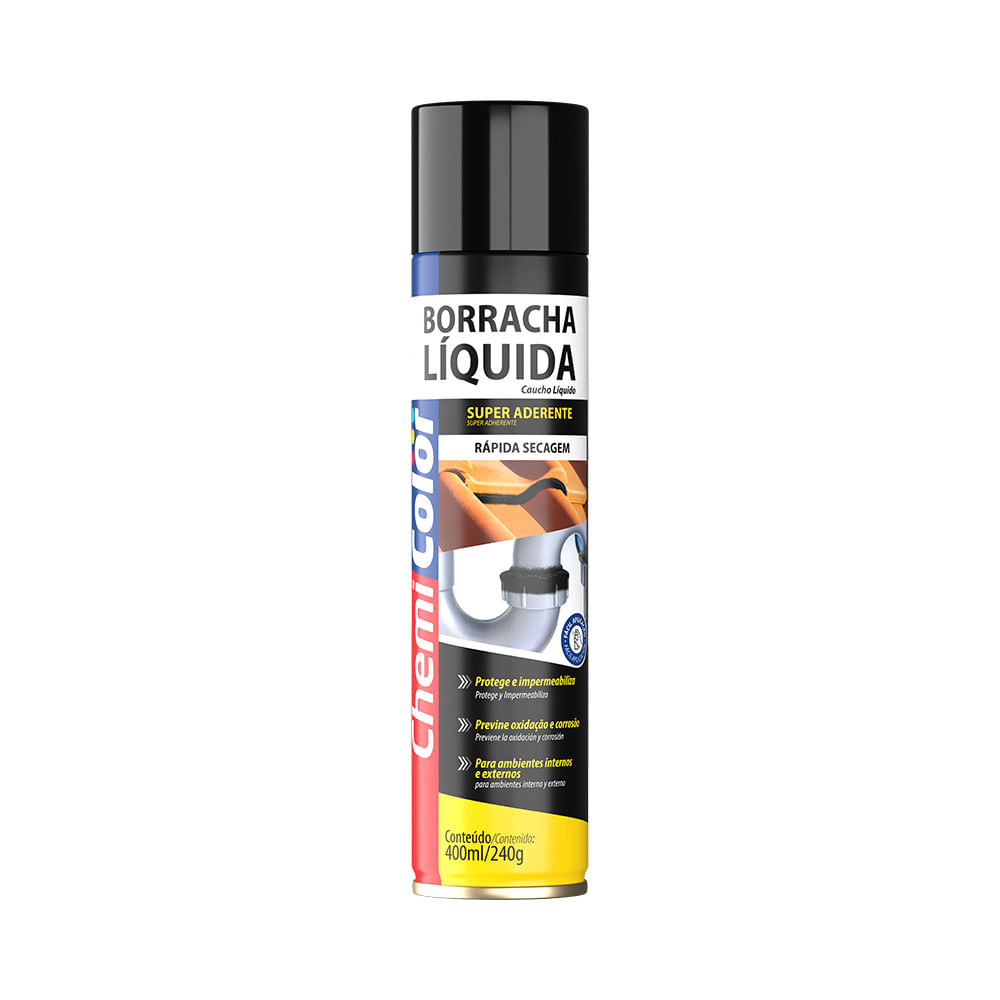 Borracha Liquida Spray 400Ml Preta Chemicolor