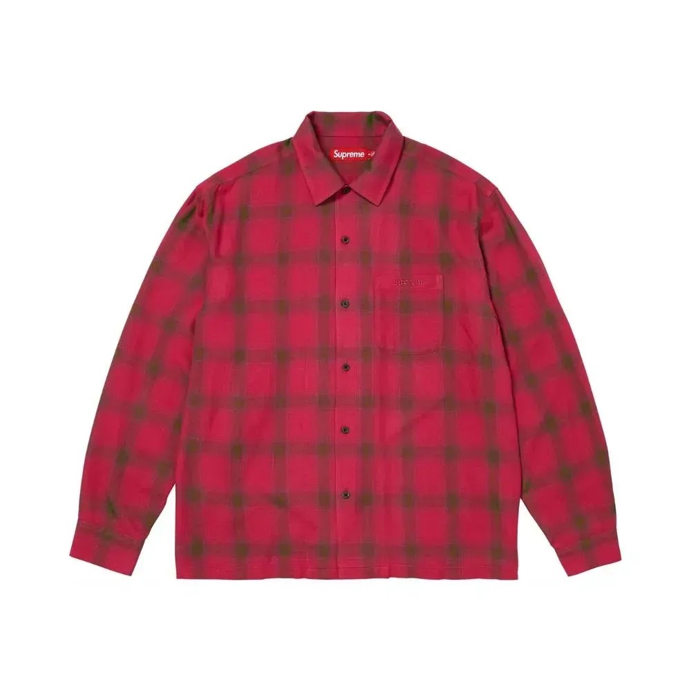 Camisa Supreme Shadow Plaid Rayon Magenta SS26-W5 — M, Novo