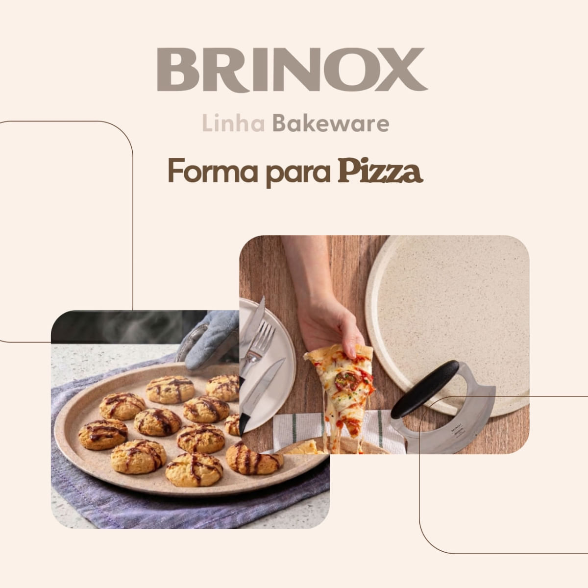 Foto 2 de Forma para Pizza Brinox Ceramic Life Bakeware Ø33cm 1,8cm Vanilla Vanilla