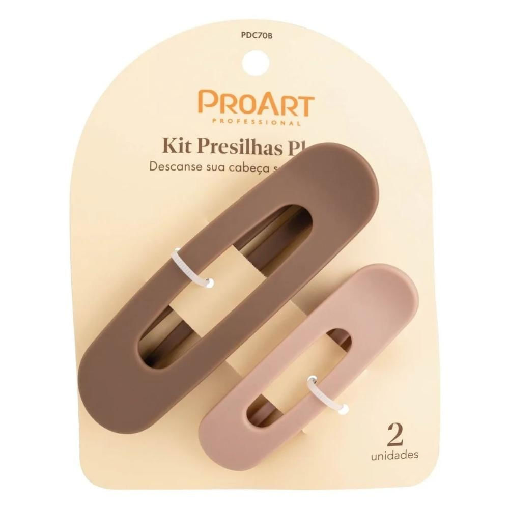 Kit Proart: 2 Presilhas Planas Cor Marrom e Bege Pdc70bb