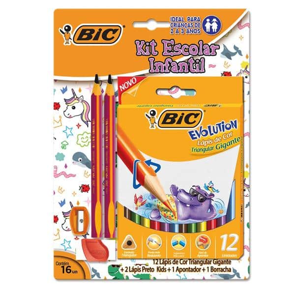 Kit Escolar triangular infantil, 935494, BIC BT 16 UN