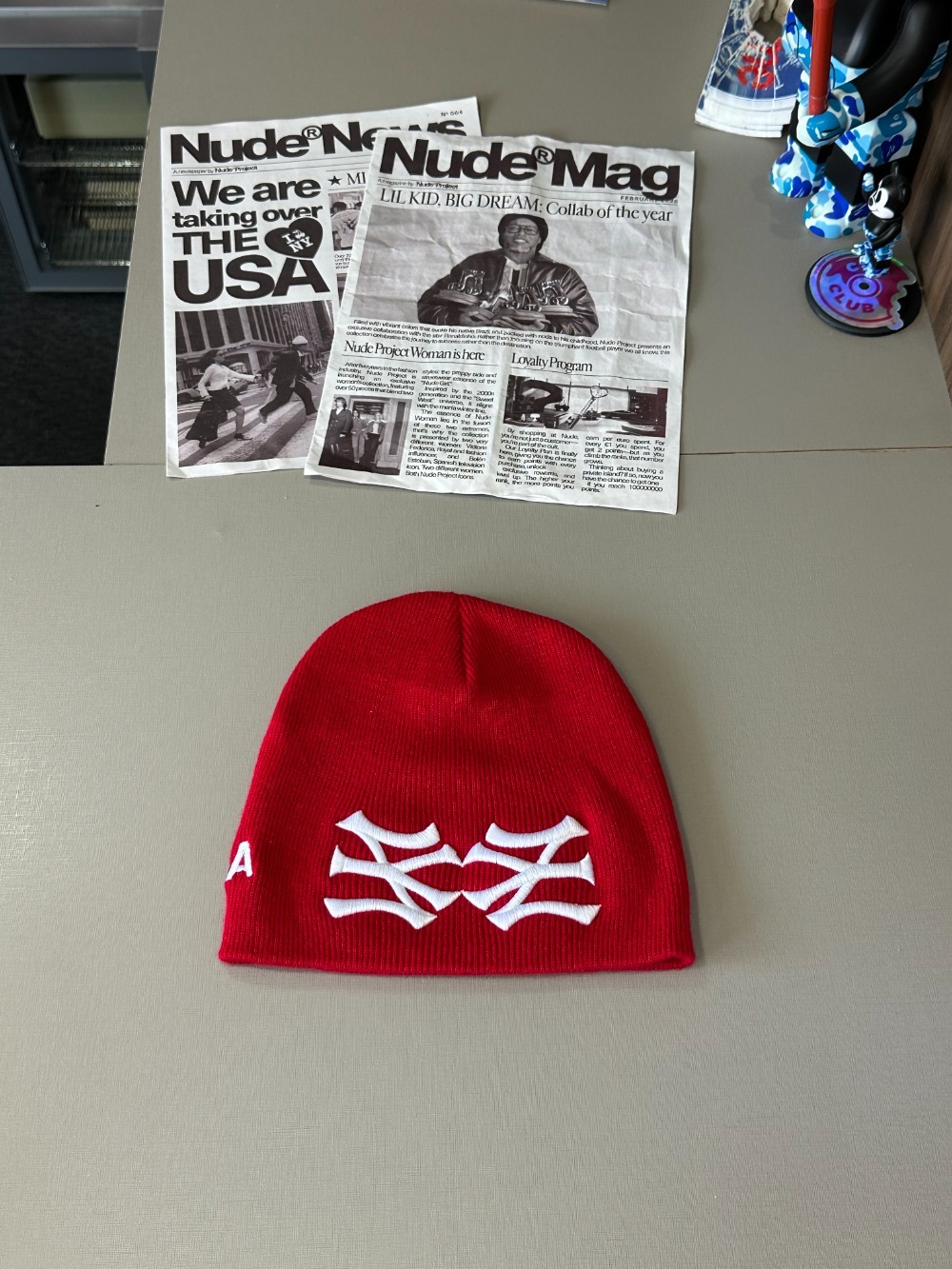 Touca oMA Studios NY NY Skully Red — Único, Novo