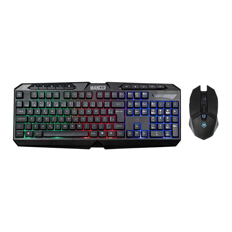 Kit Teclado e Mouse Gamer Mancer Krinus V2, Rainbow, 6400DPI, ABNT2, Preto, MCR-KRS2-RBW01