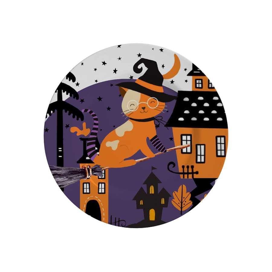 Conjunto com 6 Pratos de Sobremesa Swett Tasty Halloween Ø21cm Cerâmica Alleanza