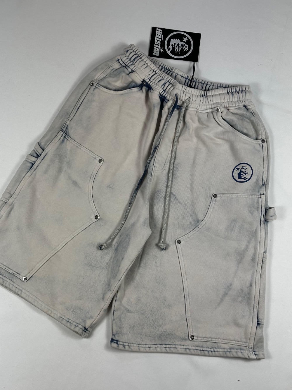 Bermuda Hellstar Carpenter Shorts Light Blue — M, Novo