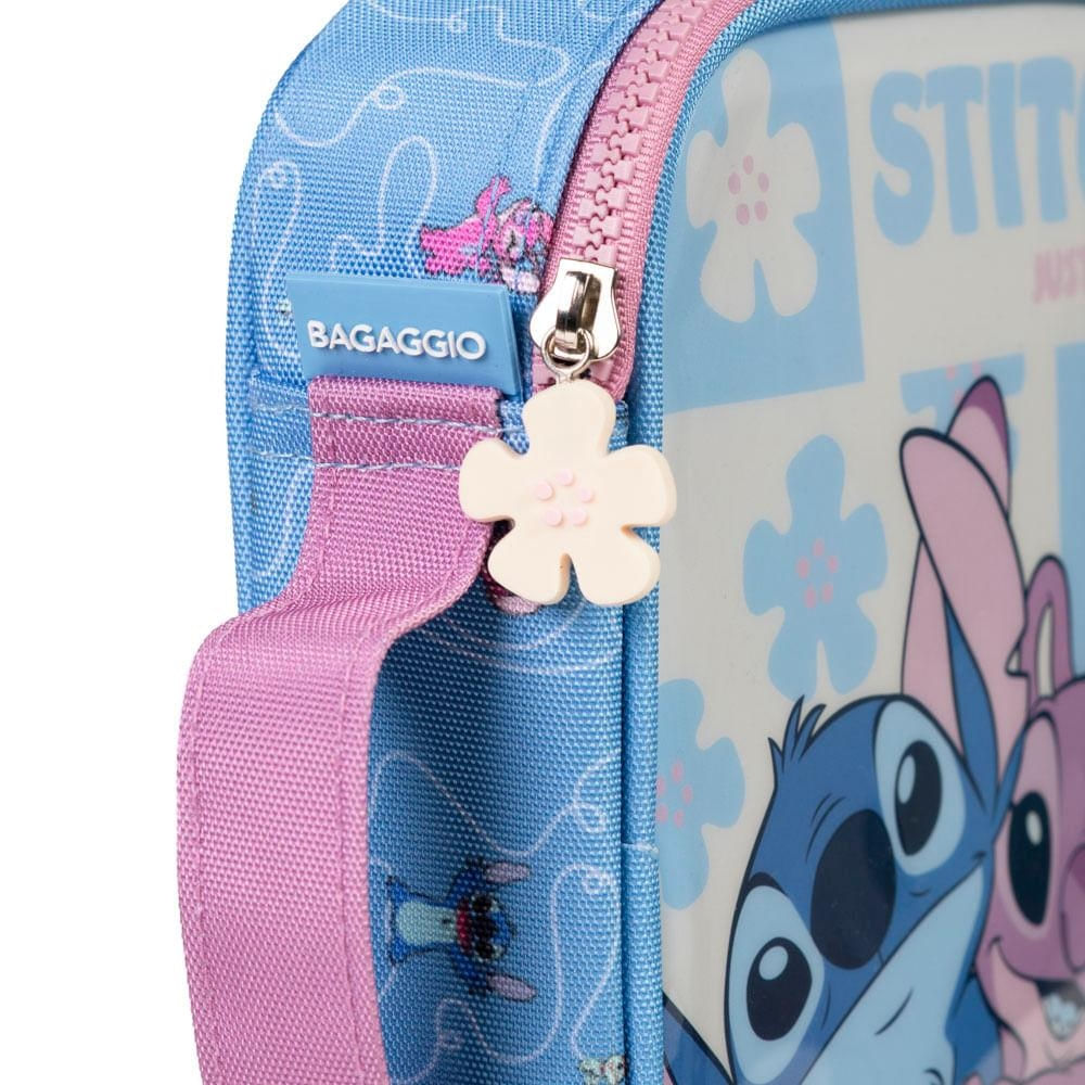 Foto 5 de Estojo Escolar Feminino Stitch e Angel Azul U / Azul