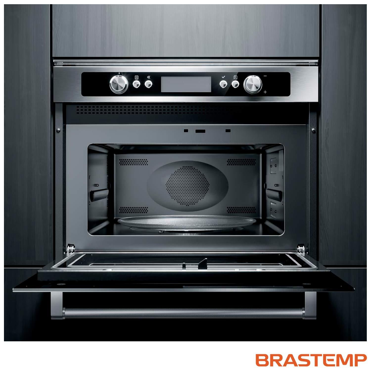 Foto 2 de Micro-ondas de Embutir Brastemp Gourmand 40 Litros Inox com Sistema 3D e Sensor Cooking