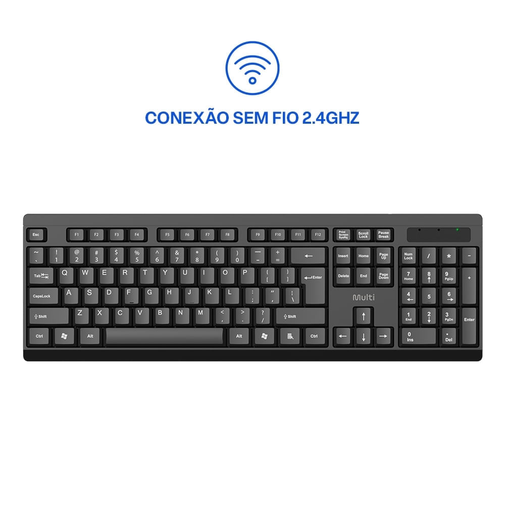 Foto 2 de Teclado Sem Fio TS10 USB 2.4GHz Preto Multi - TC607 TC607