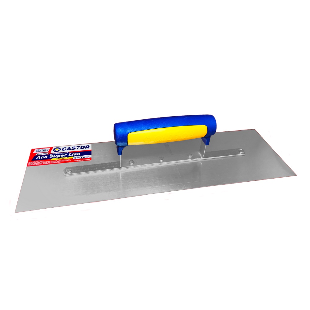 Desempenadeira de Aço Lisa 12x40 Cabo Plástico - Castor