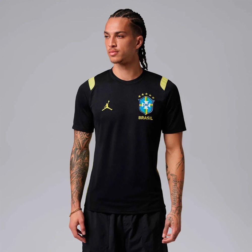Camiseta Air Jordan Brasil Treino Academy Pro 2026 Black — G / XG / XXG, Novo