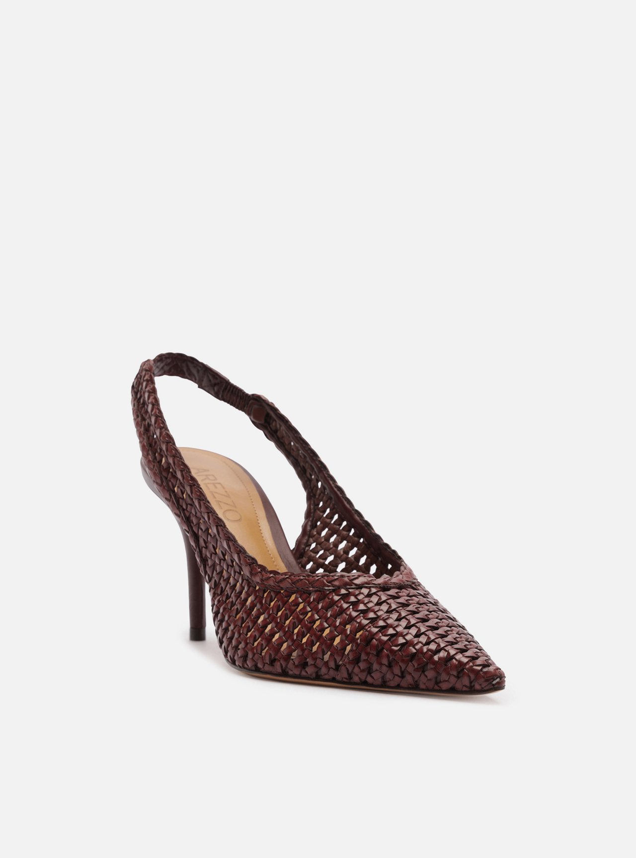 Foto 2 de Scarpin Bordô Tressê Salto Médio Slingback