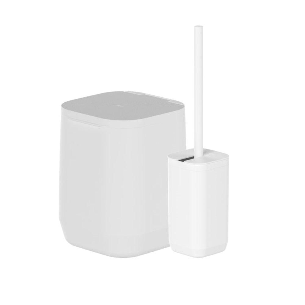 Kit Lixeira 6l + Escova Sanitária Suspensa Aura Branco Ou