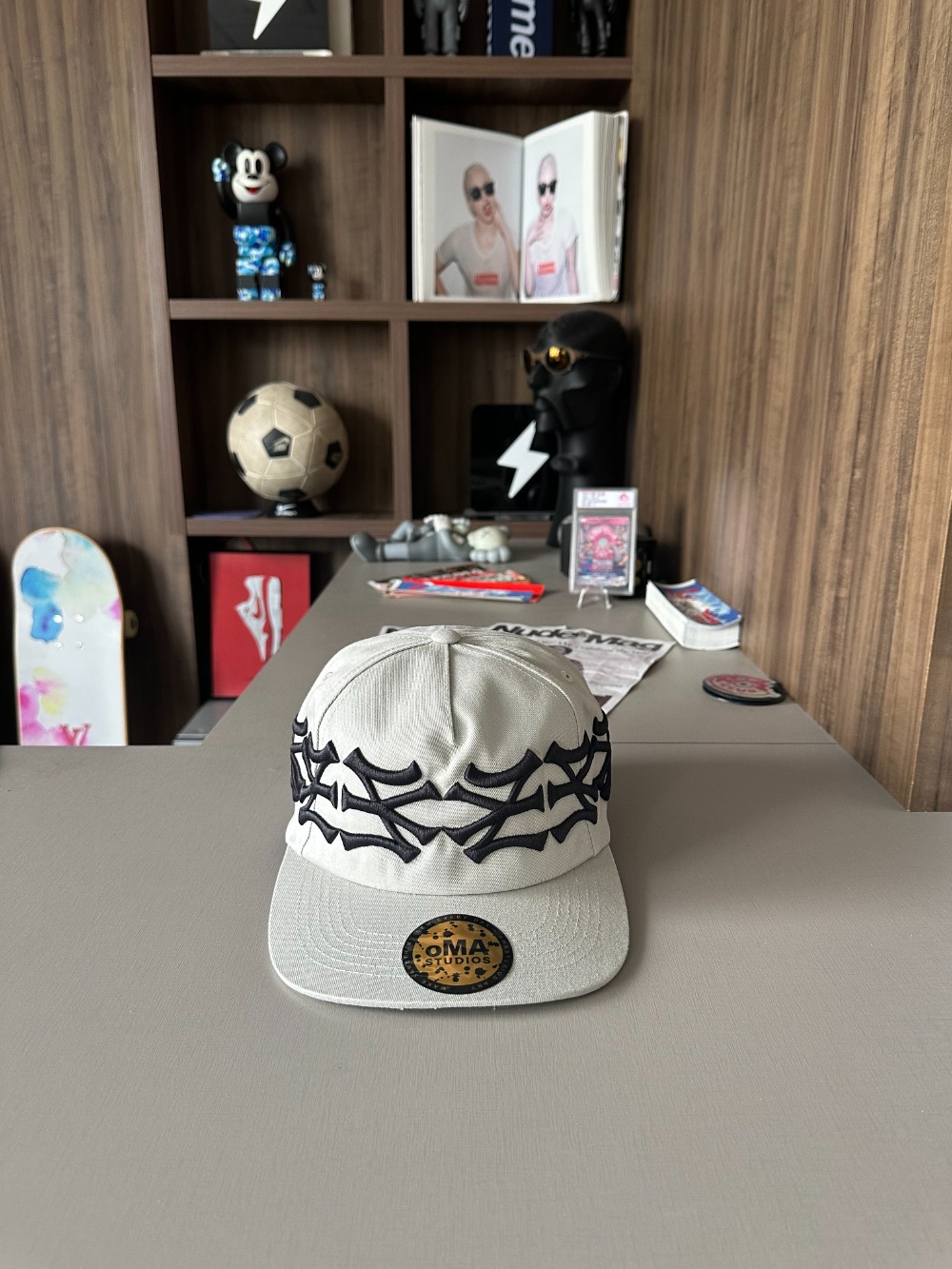 Boné oMA Studios NY NY Crown Grey Black — Único, Novo