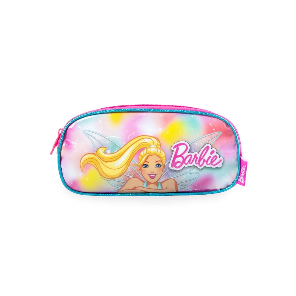 Estojo Escolar Feminino Barbie Premium U / Rosa