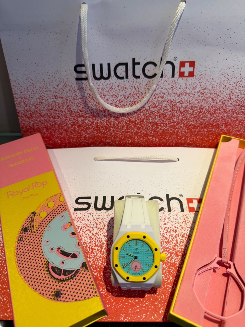 Audemars Piguet x Swatch Relógio Royal Pop OTG ROZ Pink 40 mm — Único, Novo