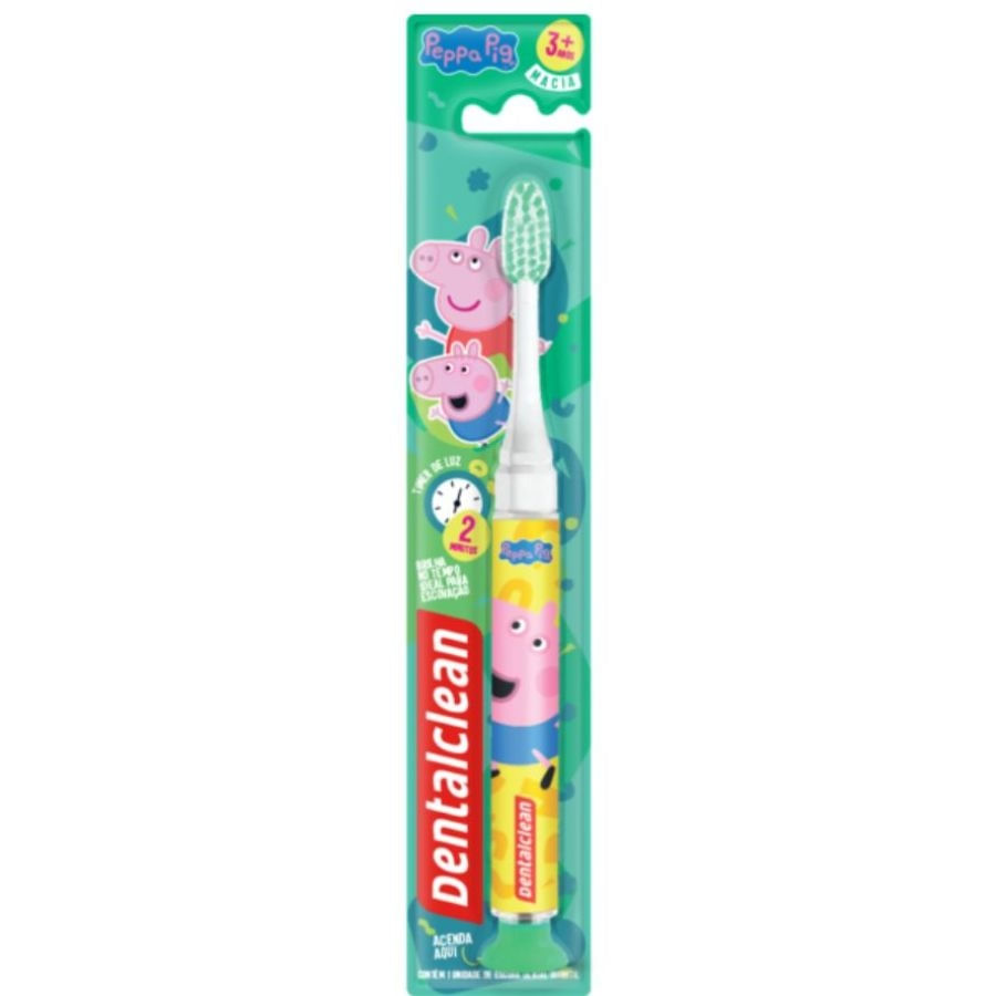 Escova Infantil Macia Peppa Pig Verde Timer de Luz - Dentalclean