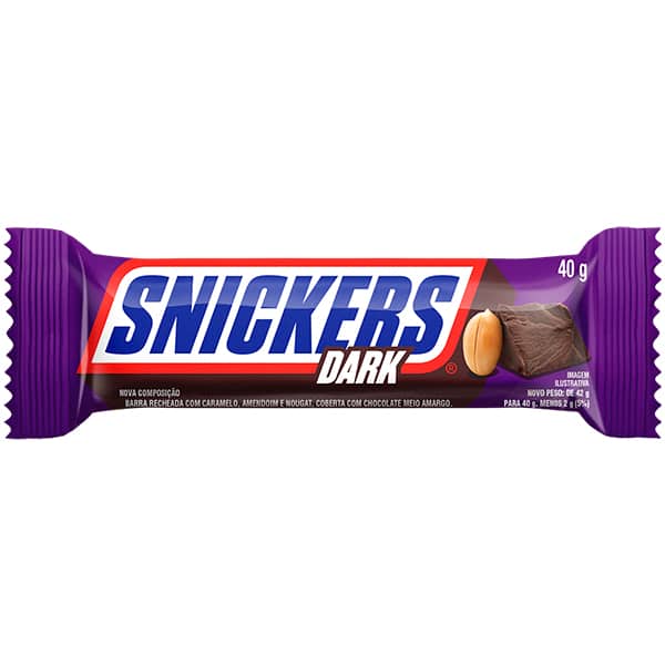Chocolate Snickers Dark, 40g, Mars Brasil - PT 1 UN