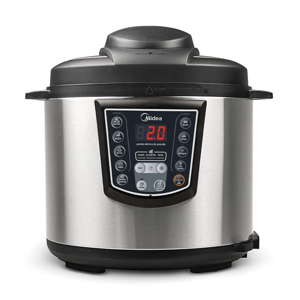Panela de Pressão Elétrica Digital Midea PPA72 6L Inox com Timer Programável 220V
