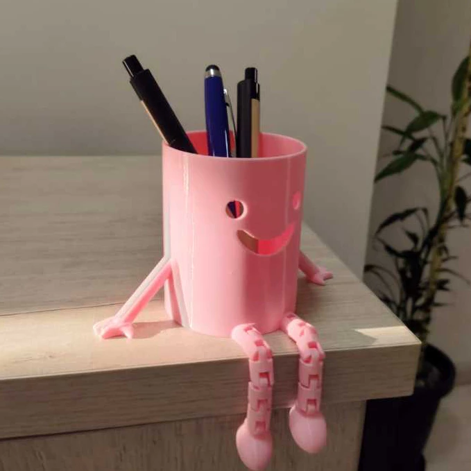 Porta Caneta Lápis Organizador de mesa escritório - Boneco Articulado - Home Office - Impressão 3D