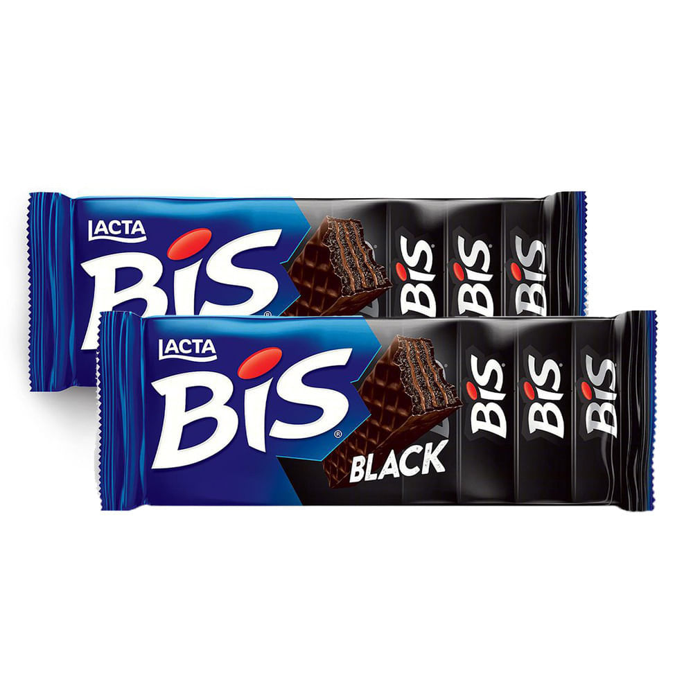 Kit 2 Chocolate BIS Lacta Black ao Leite 100,8g