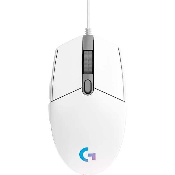Mouse Gamer Logitech G203 LIGHTSYNC RGB, Efeito de Ondas de Cores, 6 Botões Programáveis e Até 8.000 DPI - Branco CX 1 UN