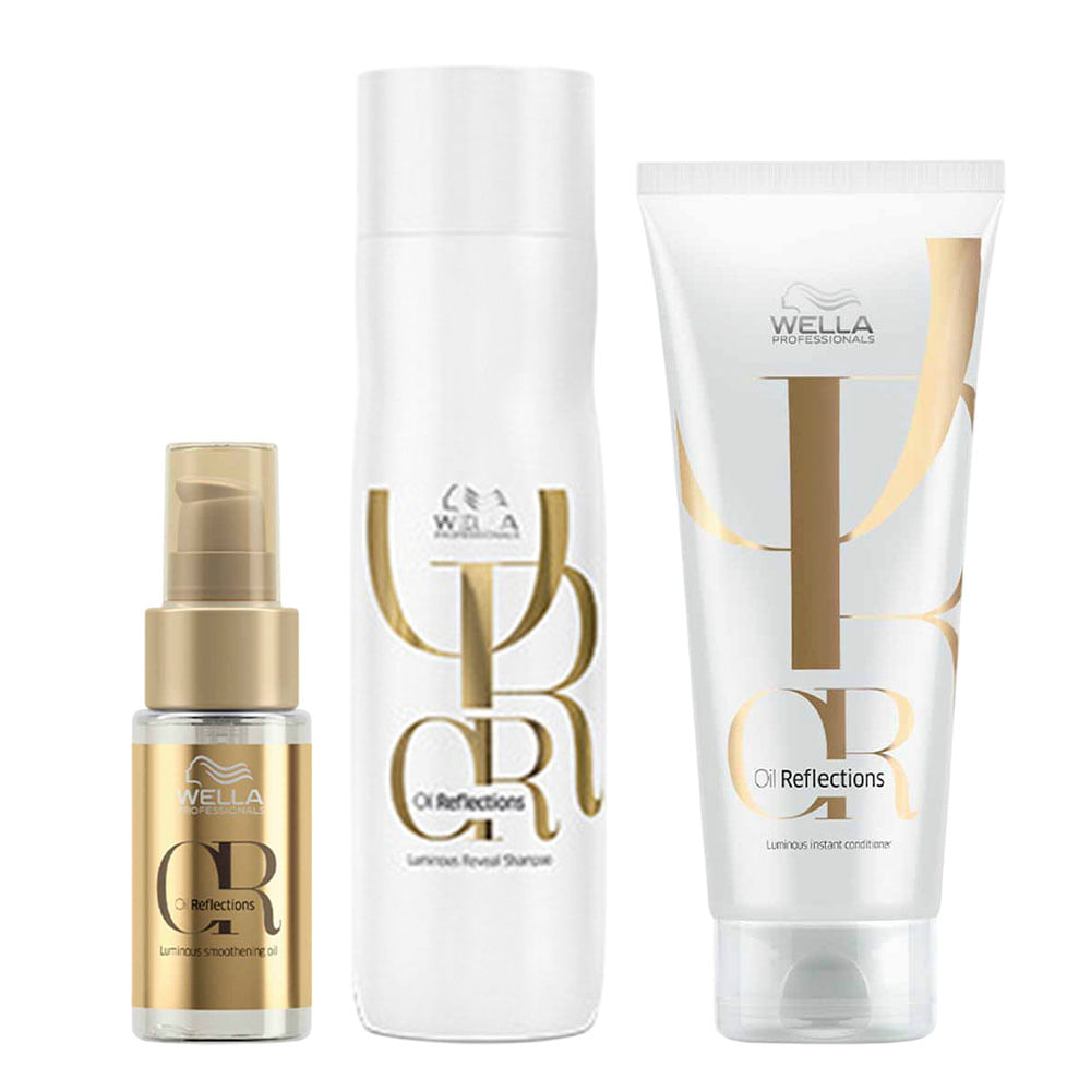 Kit Wella Professionals Oil Reflections - Óleo Capilar + Shampoo + Condicionador — Kit